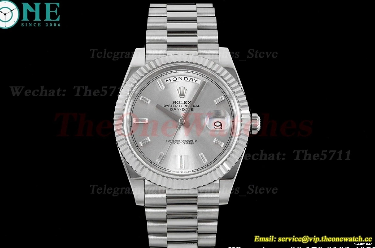 228239 SS Grey Pres A3255 GSF Silver 40mm SS (Tungsten Heavy DayDate Dial Version) 1227